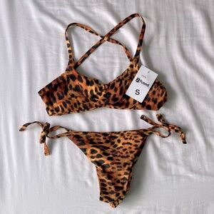 Fused brand Leopard Side Tie Two Piece Bikini NWT